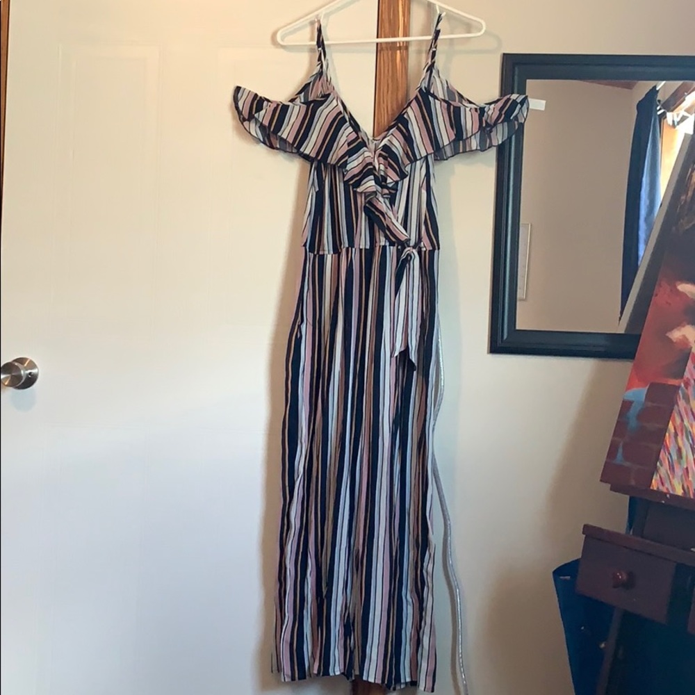 Vertical Striped Summer Jumpsuit w/pockets